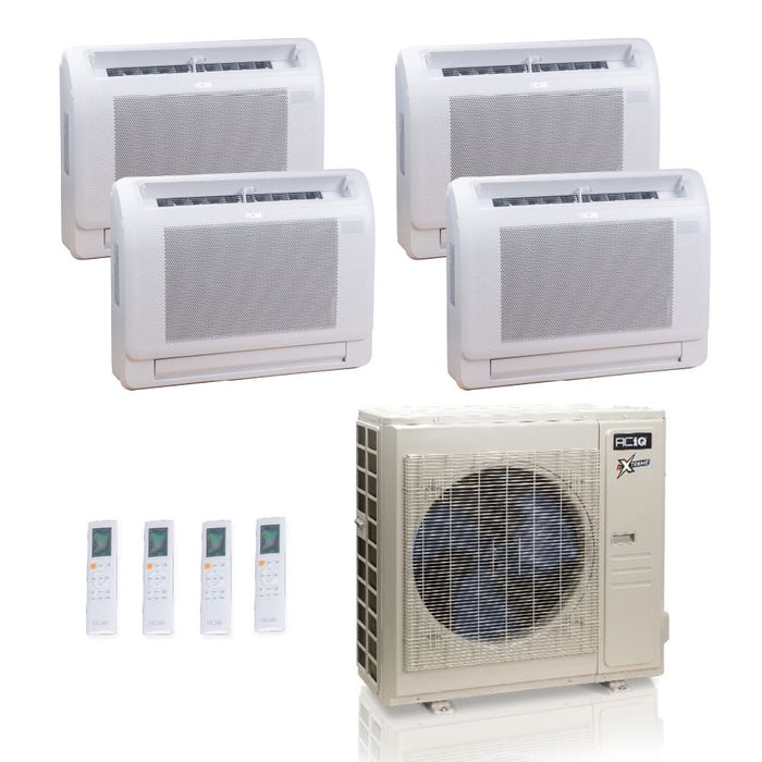 36,000 BTU ACIQ Extreme 23 SEER2 Quad Zone Floor Mount Mini Split Heat Pump System - R454B | 230V - 9 + 12 + 12 + 12 - ACIQ-36Z-HH-M5C / ACIQ-09FM-HH-MD / ACIQ-12FM-HH-MD-3  Mini Split Systems Direct