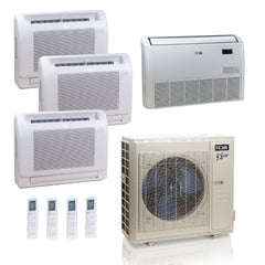 36,000 BTU ACIQ Extreme 23 SEER2 Quad Zone Floor Mount Mini Split Heat Pump System - R454B | 230V - 9 + 9 + 12 + 18 - ACIQ-36Z-HH-M5C / ACIQ-09FM-2 / ACIQ-12FM / ACIQ-18FM  Mini Split Systems Direct