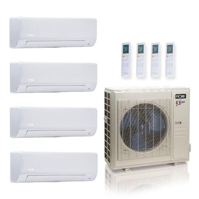 36,000 BTU ACIQ Extreme 23 SEER2 Quad Zone Wall Mount Mini Split Heat Pump System - R454B | 230V - 6 + 9 + 9 + 9 - ACiQ-36Z-HH-M5C / ACIQ-06W-HH-MD / ACIQ-09W-HH-MD-3  Mini Split Systems Direct
