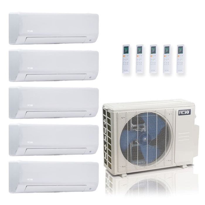 36,000 BTU ACIQ Standard 24 SEER2 Five Zone Wall Mount Mini Split Heat Pump System - R454B | 230V - 6 + 6 + 6 + 6 + 6 - ES-36Z-M5C / ACIQ-06W-HH-MD-5  Mini Split Systems Direct