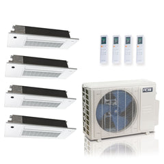 36,000 BTU ACIQ Standard 24 SEER2 Quad Zone Slim Ceiling Casette Mini Split Heat Pump System - R454B | 230V - 6 + 6 + 6 + 18 - ES-36Z-M5C / SCC-06-HH-MB-3 / SCC-18-HH-MB  Mini Split Systems Direct