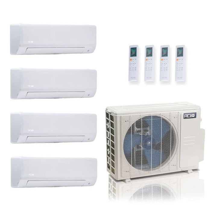 36,000 BTU ACIQ Standard 24 SEER2 Quad Zone Wall Mount Mini Split Heat Pump System - R454B | 230V - 6 + 6 + 6 + 18 - ES-36Z-M5C / ACIQ-06W-HH-MD-3 / ACIQ-18W-HH-MD  Mini Split Systems Direct
