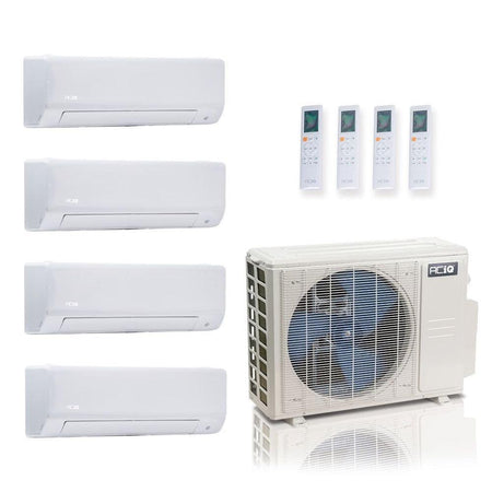 36,000 BTU ACIQ Standard 24 SEER2 Quad Zone Wall Mount Mini Split Heat Pump System - R454B | 230V - 6 + 6 + 6 + 6 - ES-36Z-M5C / ACIQ-06W-HH-MD-4  Mini Split Systems Direct