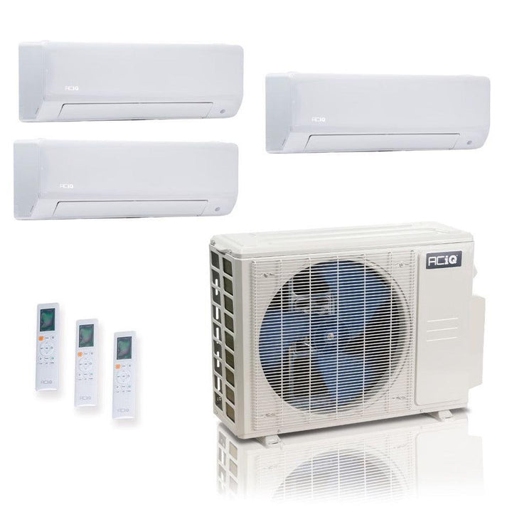36,000 BTU ACIQ Standard 24 SEER2 Tri Zone Wall Mount Mini Split Heat Pump System - R454B | 230V - 9 + 9 + 9 - ES-36Z-M5C / ACIQ-09W-HH-MD-3  Mini Split Systems Direct