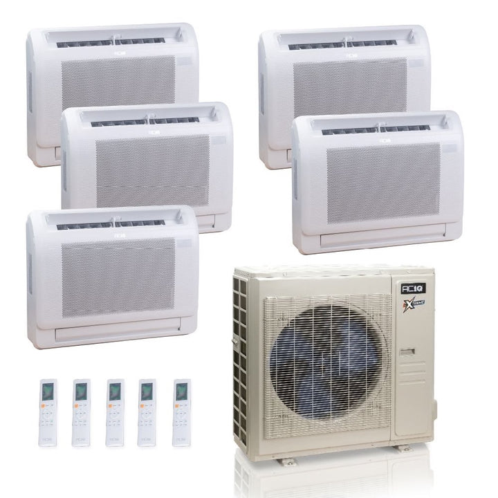 36,000 BTU ACiQ Extreme 23 SEER2 5 Zone Floor Mount Mini Split Heat Pump System - R454B | 230V - 9 + 9 + 9 + 9 + 9 - ACIQ-36Z-HH-M5C / ACIQ-09FM-HH-MD-5  Mini Split Systems Direct
