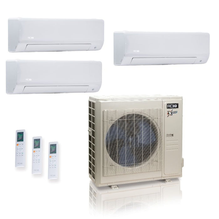 36,000 BTU ACiQ Extreme 23 SEER2 Tri Zone Wall Mount Mini Split Heat Pump System - R454B | 230V - 6 + 18 + 24 - ACiQ-36Z-HH-M5C / ACIQ-06W / ACIQ-18W / ACIQ-24W  Mini Split Systems Direct