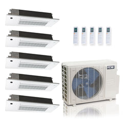 36,000 BTU ACiQ Standard 24 SEER2 5 Zone Slim Ceiling Casette Mini Split Heat Pump System - R454B | 230V - 6 + 6 + 6 + 6 + 6 - ES-36Z-M5C / SCC-06-HH-MB-5  Mini Split Systems Direct