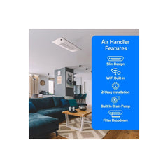 36,000 BTU 23 SEER2 ACiQ Extreme 3-Zone Slim Ceiling Cassette Mini Split System | R454B | 230v - 12+18+18