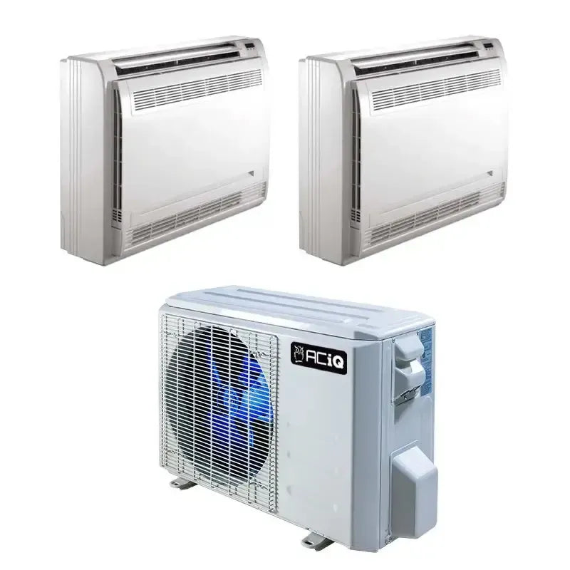 36,000 BTU 23.9 SEER2 ACiQ 2-Zone Floor Mounted Mini Split System w/ WiFi - 18+24