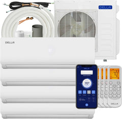 12K+12K+12K+12K Up to 2200 Sq.Ft. - DELLA Versa Series 36000 BTU Quad-Zone Mini Split AC