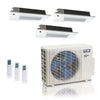 27,000 BTU 23 SEER2 ACiQ Extreme 3-Zone Slim Ceiling Cassette Mini Split System | R454B | 230v - 9+9+18