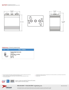 Trojan SPRE 06 255 6V Flooded Lead Acid Battery