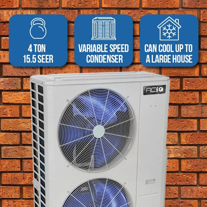 4 Ton 15.5 SEER2 ACiQ High Efficiency Air Conditioner with 21" Wide Sustainable Evaporator Coil - ACIQ-48-AC / 1060A20C  Mini Split Systems Direct