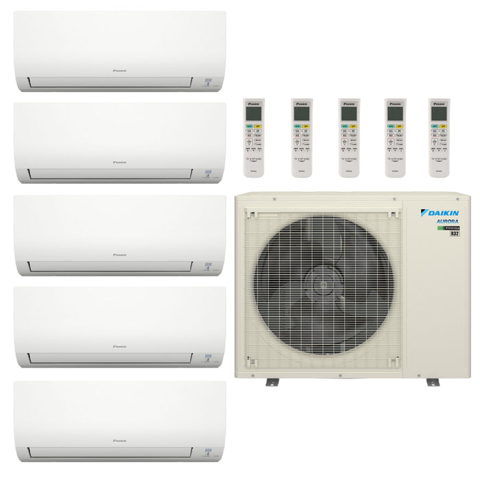 48,000 BTU 20 SEER2 Daikin 5 Zone Ductless Mini Split Heat Pump System - 7K-7K-7K-9K-9K - 5MXM48AVJU9 - (3) CTXV07AVJU9  - (2) FTXV09AVJU9  Mini Split Systems Direct
