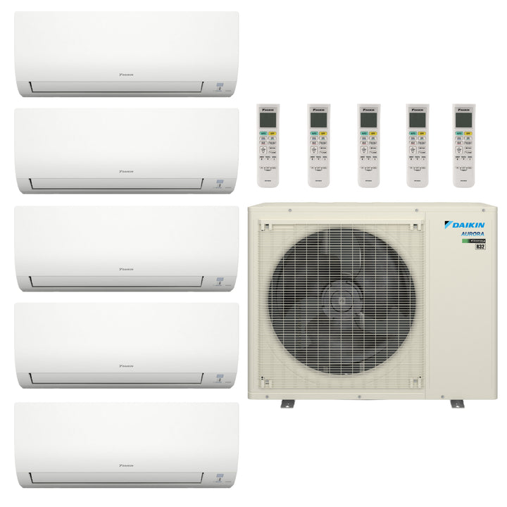48,000 BTU 20 SEER2 Daikin 5 Zone Ductless Mini Split Heat Pump System - 7K-7K-7K-9K-9K - 5MXM48AVJU9 - (3) CTXV07AVJU9  - (2) FTXV09AVJU9  Mini Split Systems Direct