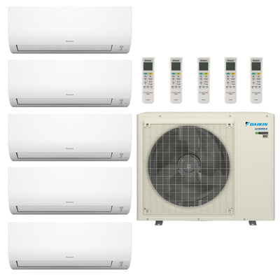 48,000 BTU 20 SEER2 Daikin 5 Zone Ductless Mini Split Heat Pump System - 7K-7K-7K-9K-9K - 5MXM48AVJU9 - (3) CTXV07AVJU9  - (2) FTXV09AVJU9  Mini Split Systems Direct