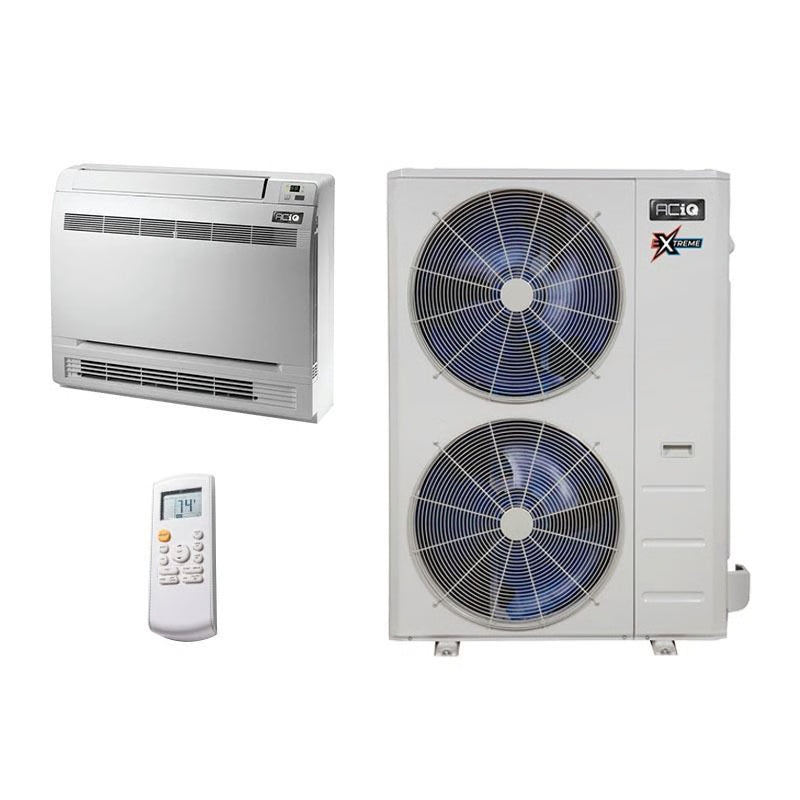 36,000 BTU 23 SEER ACiQ Single Zone Floor Mount Mini Split System | Extreme Series - ACIQ-36FM-HH-MD / ACiQ-36ZPL-HP230C  Mini Split Systems Direct