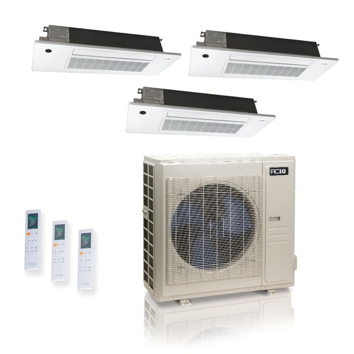 48,000 BTU 24 SEER2 ACiQ Standard 3-Zone Slim Ceiling Cassette Mini Split System | R454B | 230v - 18+18+18 - ES-48Z-M6C / SCC-18-HH-MB-3  Mini Split Systems Direct