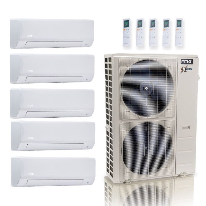 48,000 BTU ACIQ Extreme 23 SEER2 5 Zone Wall Mount Mini Split Heat Pump System - R454B | 230V - 6 + 6 + 6 + 6 + 9 - ACIQ-48Z-HH-M6C / ACIQ-06W-HH-MD-4 / ACIQ-09W-HH-MD  Mini Split Systems Direct