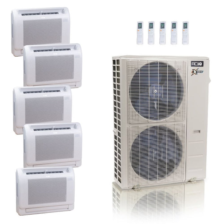 48,000 BTU ACiQ Extreme 23 SEER2 5 Zone Floor Mount Mini Split Heat Pump System - R454B | 230V - 9 + 9 + 9 + 9 + 9 - ACIQ-48Z-HH-M6C / ACIQ-09FM-HH-MD-5  Mini Split Systems Direct