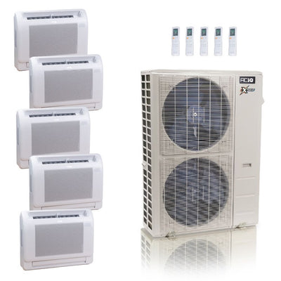 48,000 BTU ACiQ Extreme 23 SEER2 5 Zone Floor Mount Mini Split Heat Pump System - R454B | 230V - 9 + 9 + 9 + 9 + 9 - ACIQ-48Z-HH-M6C / ACIQ-09FM-HH-MD-5  Mini Split Systems Direct