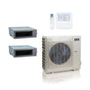 48,000 BTU ACiQ Standard 20.4 SEER2 Dual Zone Concealed Duct Mini Split Heat Pump System - R454B | 230V - 12 + 24 - ES-48Z-M6C / ACIQ-12CD-HH-MC / ACIQ-24CD-HH-MC  Mini Split Systems Direct