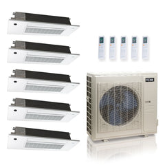 48,000 BTU ACiQ Standard 24 SEER2 5 Zone Slim Ceiling Casette Mini Split Heat Pump System - R454B | 230V - 6 + 6 + 6 + 6 + 12 - ES-48Z-M6C / SCC-06-HH-MB-4 / SCC-12-HH-MB  Mini Split Systems Direct