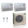 48,000 BTU ACiQ Standard 24 SEER2 Dual Zone Floor Mount Mini Split Heat Pump System - R454B | 230V - 18 + 18 - ES-48Z-M6C / ACIQ-18FM-HH-MD-2  Mini Split Systems Direct