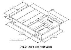 Goodman / Daikin 0221L00014 14" Tall Knocked Down Roof Curb - 3 to 6 Tons