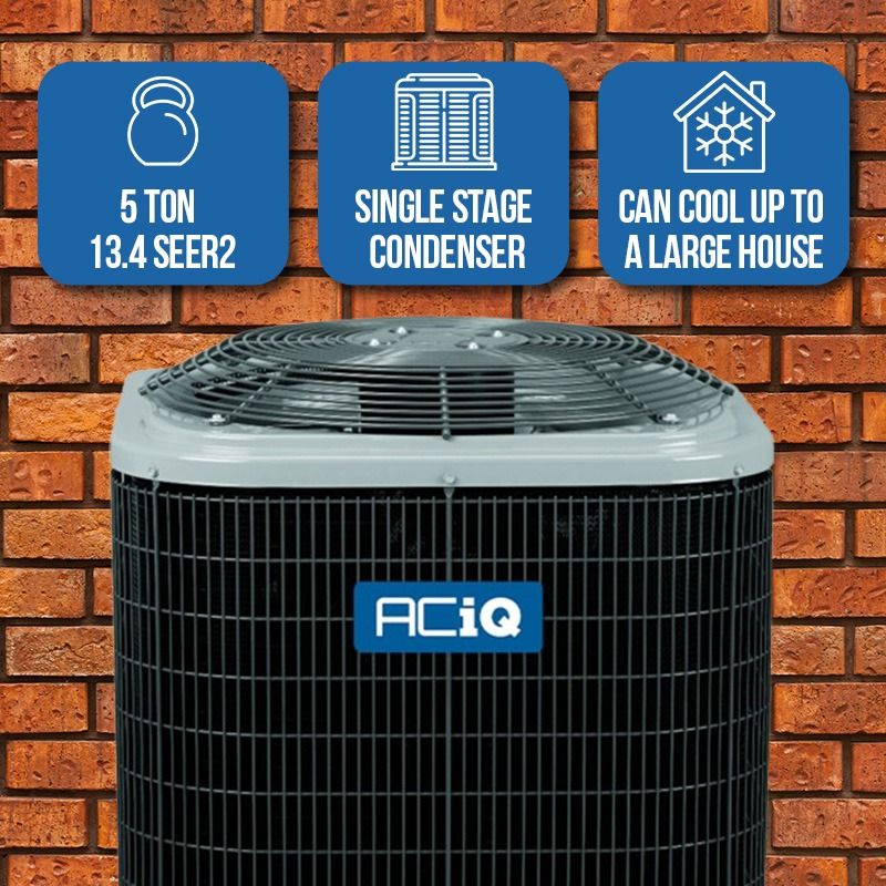 5 Ton 13.4 SEER2 ACiQ Air Conditioner with 24.5" Multi-Positional Cased Coil - R454B - R5A4S60AKANA / EAM5X60M24A  Mini Split Systems Direct