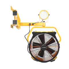 XPOWER FA-420K2 1/3 HP 3600 CFM 5 Speed 18" Warehouse, Dock, Trailer Cooling Fan with 3 Hour Timer, DA-510 40" Wall Mount Arm, and L-30 LED Spotlight