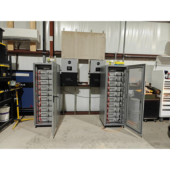 50kWh RUiXU Lithium Batteries Kits | 10 Batteries + 10 Slot Cabinet | CEC | SGIP - RUiXU-10BKT-RX-50kWh-HC  Mini Split Systems Direct