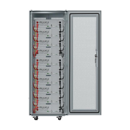 50kWh RUiXU Lithium Batteries Kits | 10 Batteries + 10 Slot Cabinet | CEC | SGIP - RUiXU-10BKT-RX-50kWh-HC  Mini Split Systems Direct