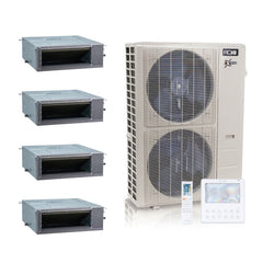 55,000 BTU ACIQ Extreme 20 SEER2 Quad Zone Concealed Duct Mini Split Heat Pump System - R454B | 230V - 9 + 9 + 9 + 12 - ACiQ-55Z-HH-M6C / ACIQ-09CD-HH-MC-3 / ACIQ-12CD-HH-MC  Mini Split Systems Direct