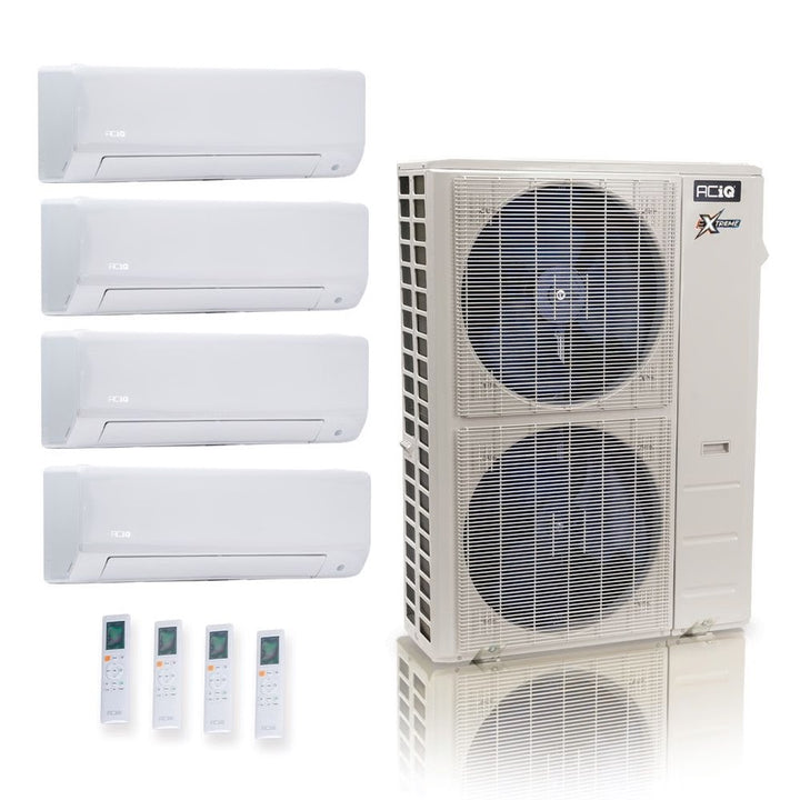 55,000 BTU ACIQ Extreme 22.2 SEER2 Quad Zone Wall Mount Mini Split Heat Pump System - R454B | 230V - 6 + 6 + 9 + 18 - ACIQ-55Z-HH-M6C / ACIQ-06W-2 / ACIQ-09W / ACIQ-18W  Mini Split Systems Direct