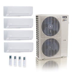55,000 BTU ACIQ Extreme 22.2 SEER2 Quad Zone Wall Mount Mini Split Heat Pump System - R454B | 230V - 6 + 6 + 9 + 18 - ACIQ-55Z-HH-M6C / ACIQ-06W-2 / ACIQ-09W / ACIQ-18W  Mini Split Systems Direct