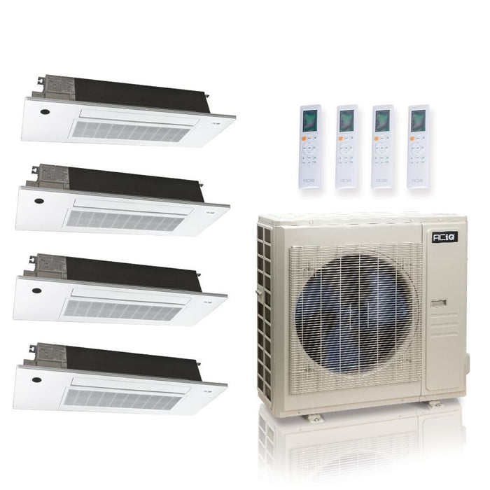 55,000 BTU ACIQ Standard 22 SEER2 Quad Zone Slim Ceiling Casette Mini Split Heat Pump System - R454B | 230V - 6 + 12 + 12 + 12 - ES-55Z-M6C / SCC-06-HH-MB / SCC-12-HH-MB-3  Mini Split Systems Direct