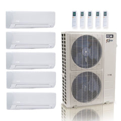 55,000 BTU ACiQ Extreme 22.2 SEER2 5 Zone Wall Mount Mini Split Heat Pump System - R454B | 230V - 6 + 6 + 6 + 6 + 24 - ACiQ-55Z-HH-M6C / ACIQ-06W-HH-MD-4 / ACIQ-24W-HH-MD  Mini Split Systems Direct