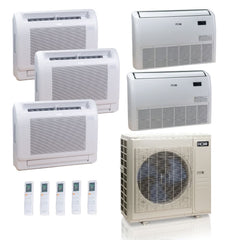 55,000 BTU ACiQ Standard 22 SEER2 5 Zone Floor Mount Mini Split Heat Pump System - R454B | 230V - 9 + 9 + 9 + 18 + 24 - ES-55Z-M6C / ACIQ-09FM-3 / ACIQ-18FM / ACIQ-24FM  Mini Split Systems Direct