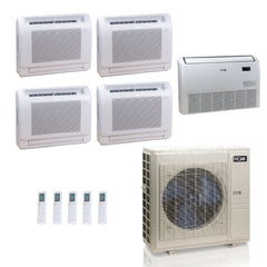 55,000 BTU ACiQ Standard 22 SEER2 5 Zone Floor Mount Mini Split Heat Pump System - R454B | 230V - 9 + 9 + 9 + 9 + 24 - ES-55Z-M6C / ACIQ-09FM-HH-MD-4 / ACIQ-24FM-HH-MD  Mini Split Systems Direct