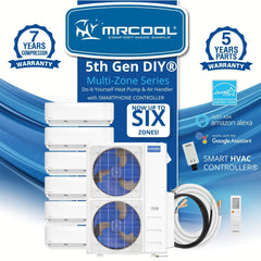 5th Gen MRCOOL® DIY Multi Zone Mini Split - Build Your Own 2/3/4/5/6 Zone MRCOOL® DIY Multi Zone Ductless Mini Split Air Conditioner and Heat Pump System