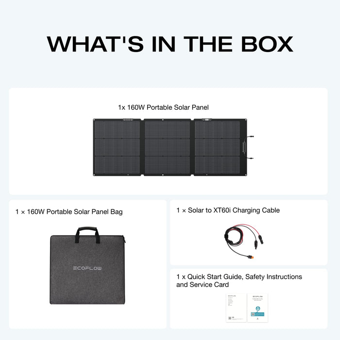 EF ECOFLOW 110W Portable Solar Panel, Foldable with Carry Case, High 23% Efficiency, IP68 Water & Dustproof Design for Camping, RVs, or Backyard Use