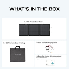 EF ECOFLOW 110W Portable Solar Panel, Foldable with Carry Case, High 23% Efficiency, IP68 Water & Dustproof Design for Camping, RVs, or Backyard Use