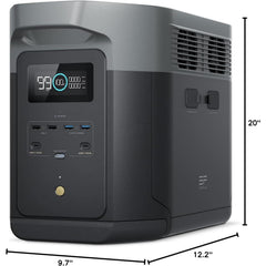 EF ECOFLOW Portable Power Station DELTA 3 Max, 2048Wh LiFePO4 Battery, Solar Generator (Solar Panel Optional), 3400W X-Boost Output, Ultra-Fast 0-80% Charging in 1.13 Hr, Home Backup & RV Camping