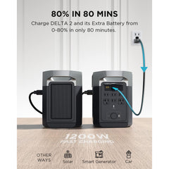 EF ECOFLOW Solar Generator DELTA 2 with 160W Solar Panel, LFP(LiFePO4) Battery, Fast Charging, Portable Power Station for Home Backup Power, Camping & RVs