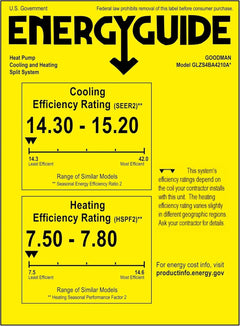 Goodman 3.5 Ton 15.2 SEER2 Multi-Position R-32 Heat Pump System with Air Handler (GLZS4BA4210 Condenser and AMST42CU1300 Air Handler)