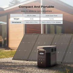 EF ECOFLOW Portable Power Station DELTA 3 Max, 2048Wh LiFePO4 Battery, Solar Generator (Solar Panel Optional), 3400W X-Boost Output, Ultra-Fast 0-80% Charging in 1.13 Hr, Home Backup & RV Camping