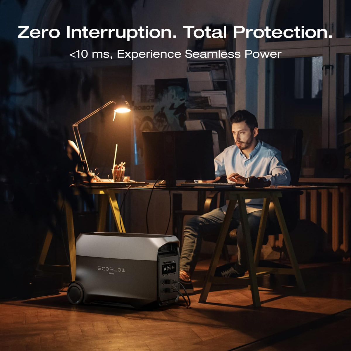 EF ECOFLOW DELTA 3 Ultra Portable Power Station with Transfer Switch, 3072Wh LiFePO4 Battery, 3600W (Surge 7200W) Output, Solar Generator for Home Use, Camping Accessories, Emergencies & RV Backup