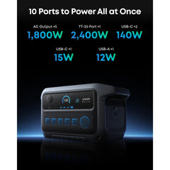 Anker SOLIX C2000 Gen 2 Portable Power Station, 2,400W (Peak 4,000W) Solar Generator, Full Charge in 58 Min, 2048wh LiFePO4 Battery for Home Backup, Power Outages, and Camping (Optional Solar Panel)
