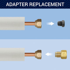 Della 50 Ft Mini Split Line Set, 1/4" & 1/2" O.D. Copper Pipes Tubing and 3/8 White Thickened PE Insulated Coil with Flared Nuts for Mini Split Air Conditioner or Heat Pump System(1/4+1/2)